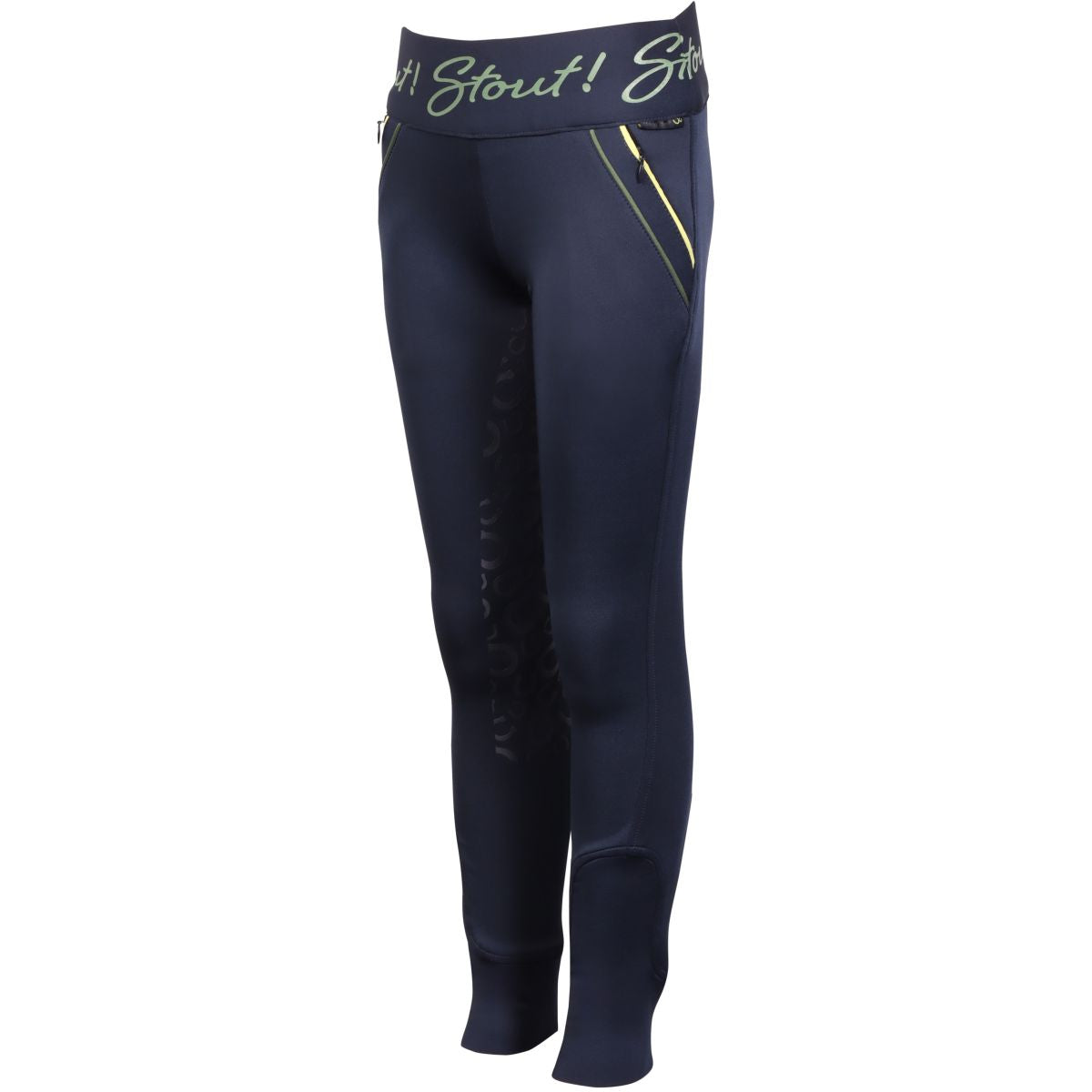Harry's Horse Leggings da Equitazione Equitights STOUT! Lime Full Grip Navy