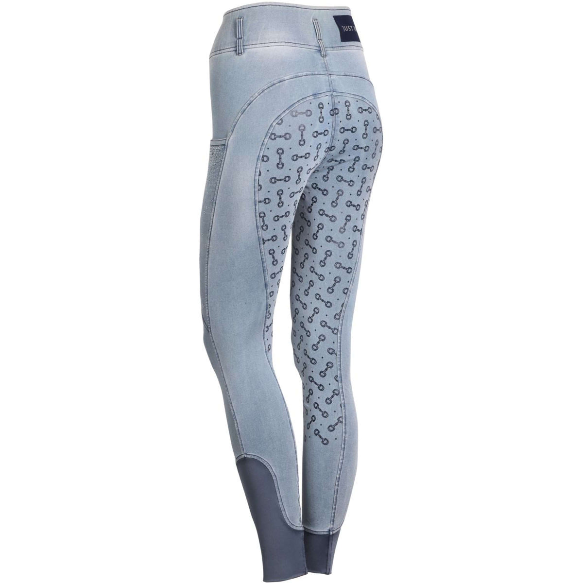 Harry's Horse Pantaloni da Equitazione Just Ride Retro Full Grip Azzurro