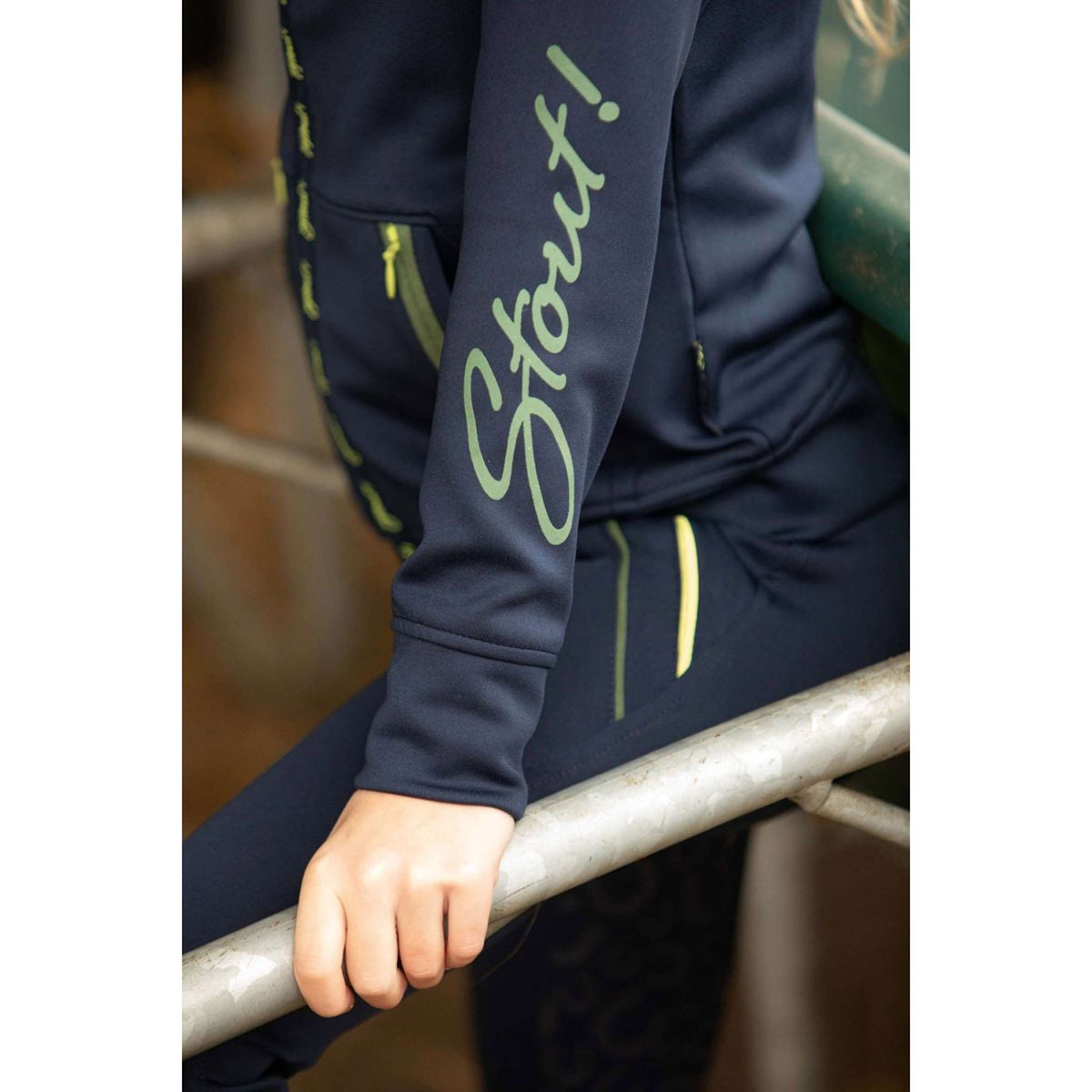 Harry's Horse Felpa con cappuccio e zip STOUT! Lime Navy