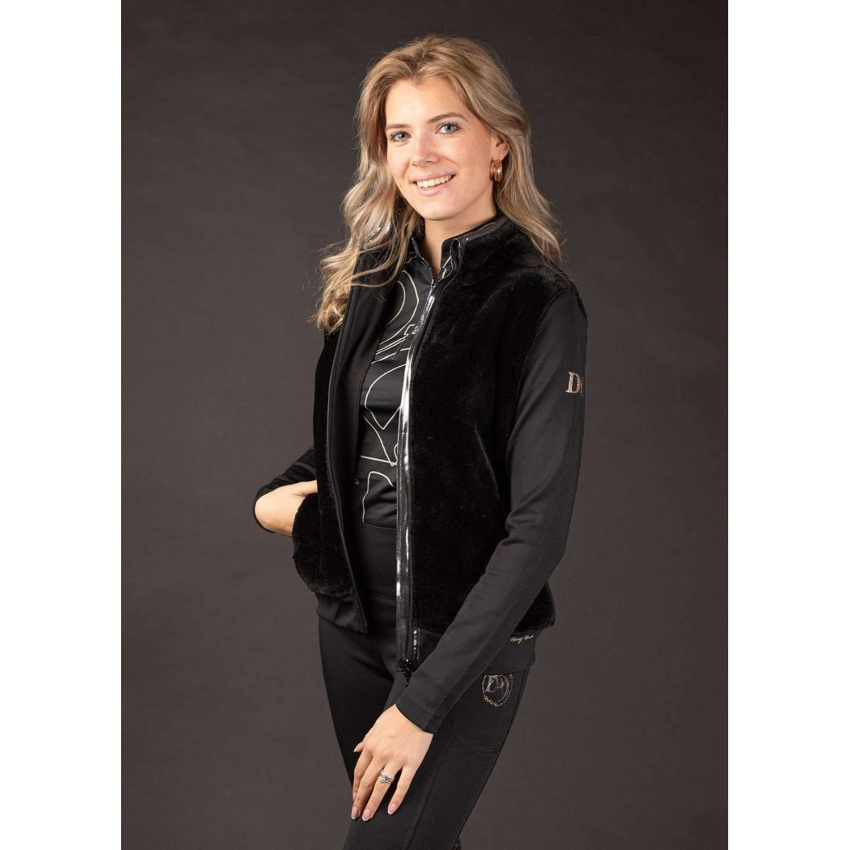 Harry's Horse Felpa con cappuccio e zip Denici Cavalli Stardust Nero