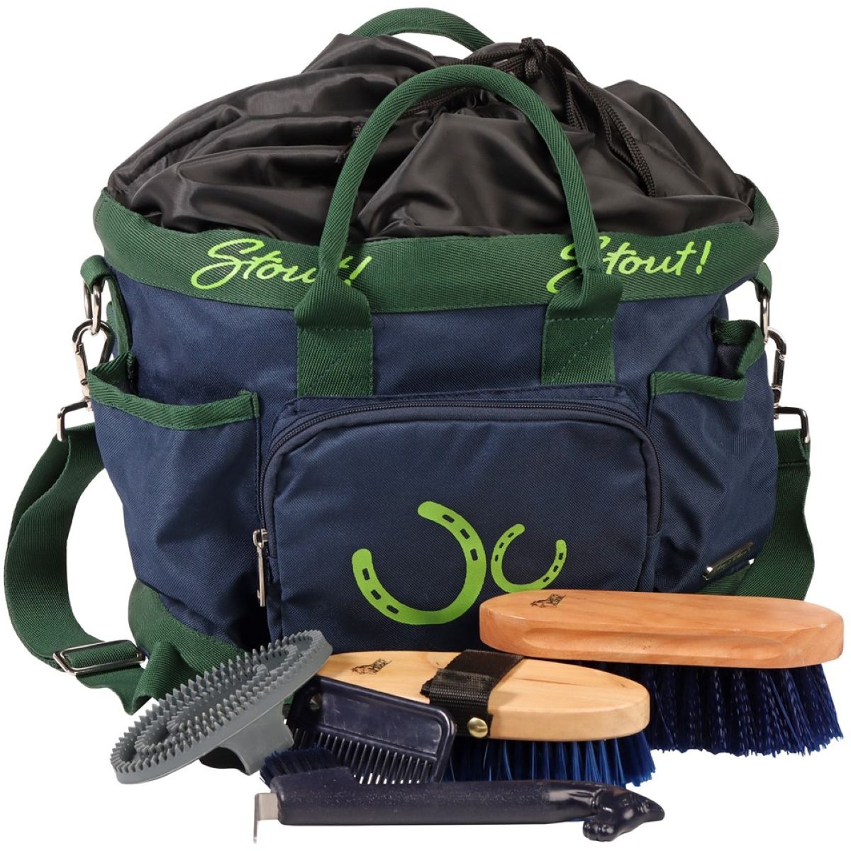 Harry's Horse Borsa per la Toelettatura STOUT! Lime Ripieno Navy