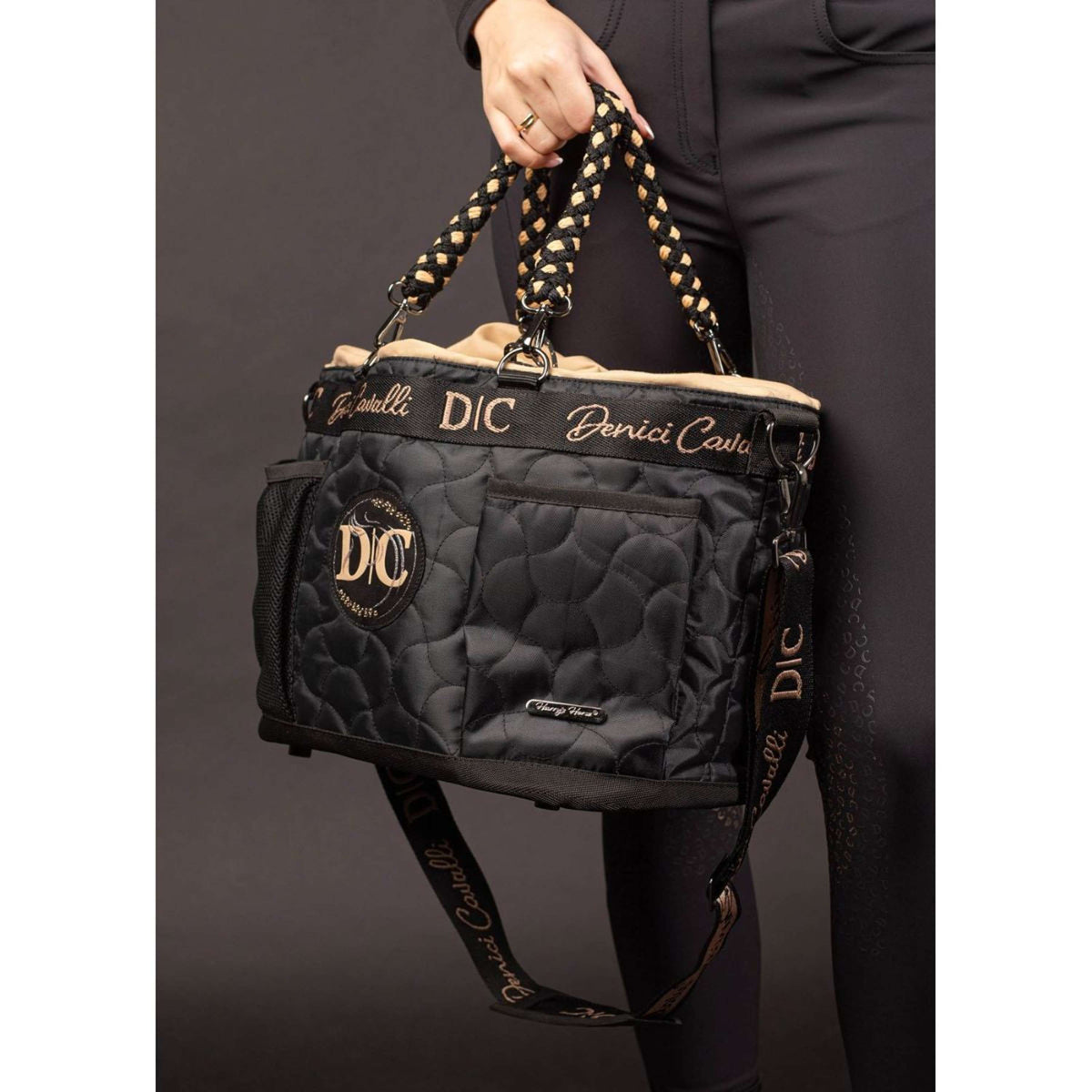 Harry's Horse Borsa per la Toelettatura Denici Cavalli Stardust Nero