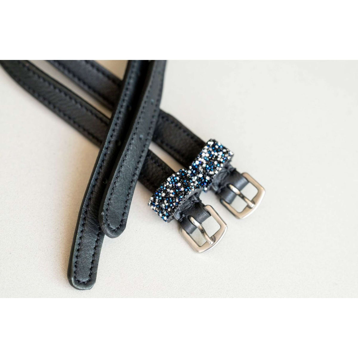 HB Ruitersport Cinghie per speroni Showtime Sparkle Nero/Blu Marino