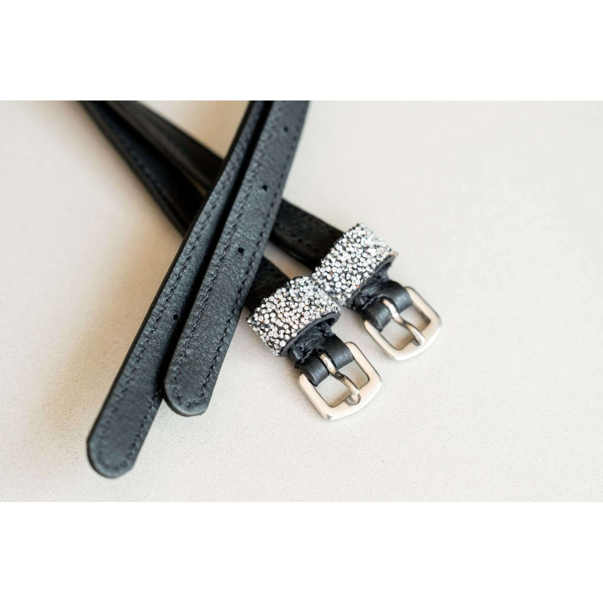 HB Ruitersport Cinghie per speroni Showtime Sparkle Nero/Argento