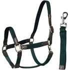 HORKA Set Cavezza Cuoio con nylon intrecciato Marrone/Verde