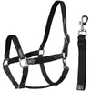 HORKA Set Cavezza Cuoio con nylon intrecciato Nero