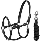 HORKA Set Cavezza Cuoio con corda Nero