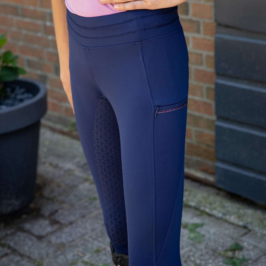 Harry's Horse Leggings da Equitazione Equitights Denici Cavalli Purple Passion Full Grip Peacoat