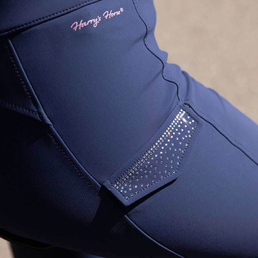 Harry's Horse Pantaloni da Equitazione Denici Cavalli Purple Passion Full Grip Peacoat