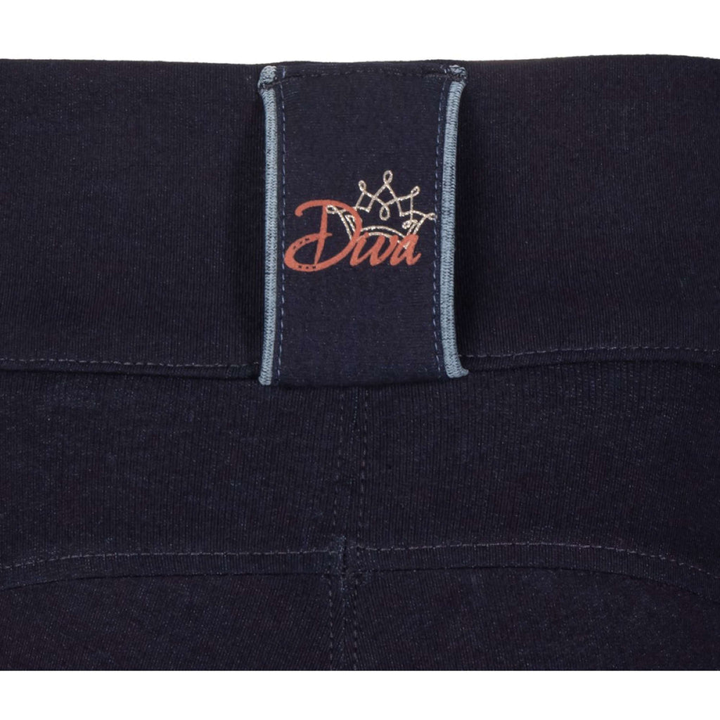 Harry's Horse Pantaloni da Equitazione Equitights Diva Mauvewood Denim Full Grip Collegiate-Blue