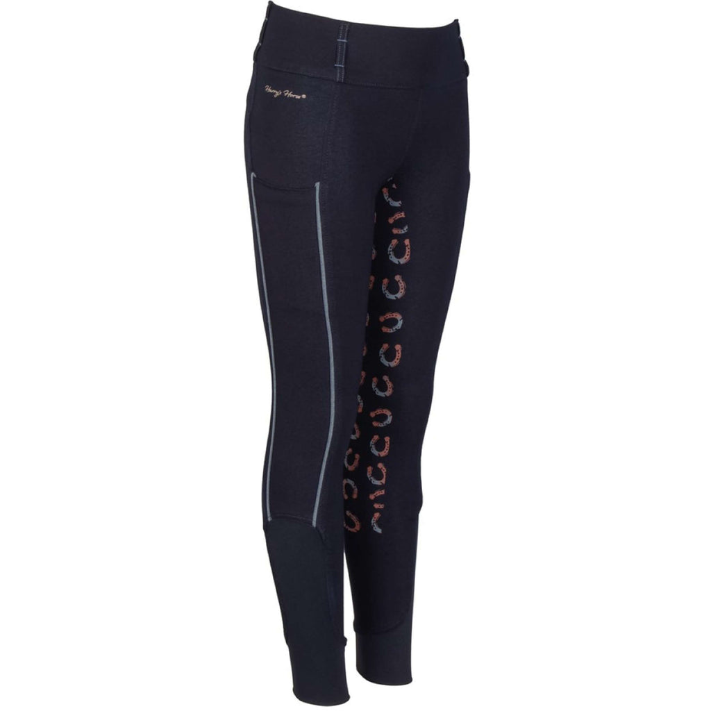 Harry's Horse Pantaloni da Equitazione Equitights Diva Mauvewood Denim Full Grip Collegiate-Blue