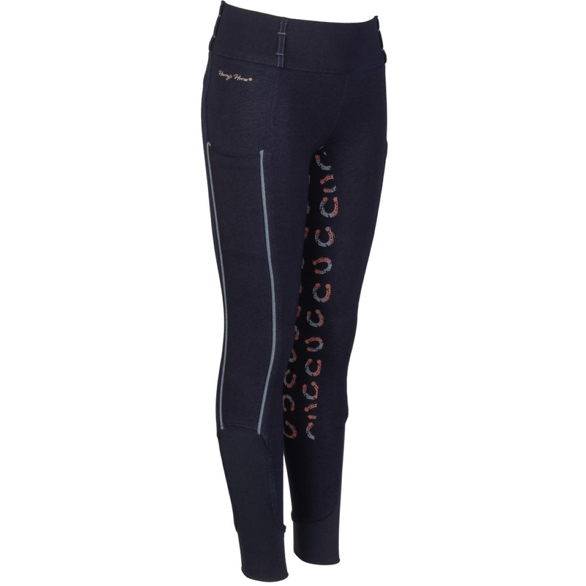 Harry's Horse Pantaloni da Equitazione Equitights Diva Mauvewood Denim Full Grip Collegiate-Blue