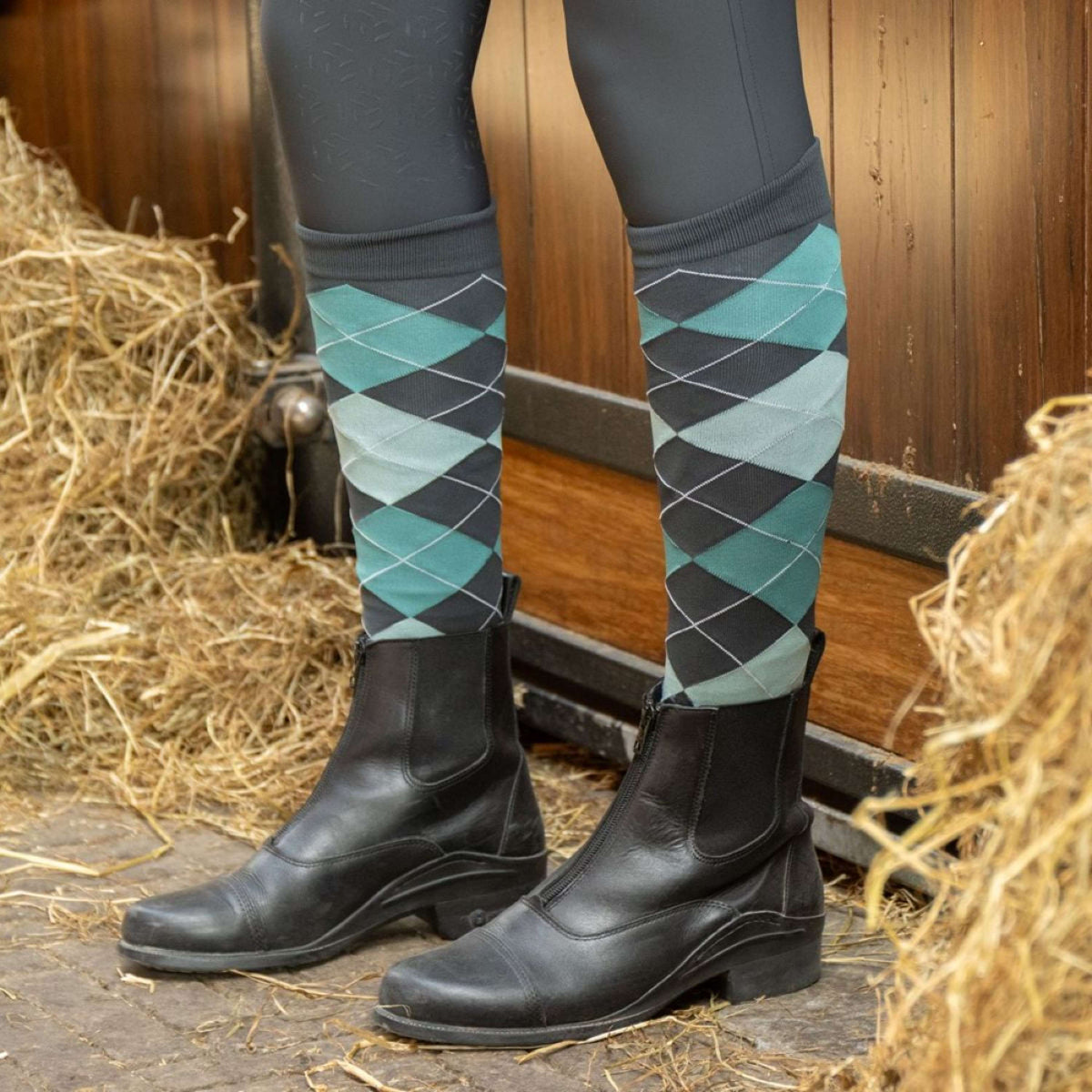 Harry's Horse Calzini Check Black Sand