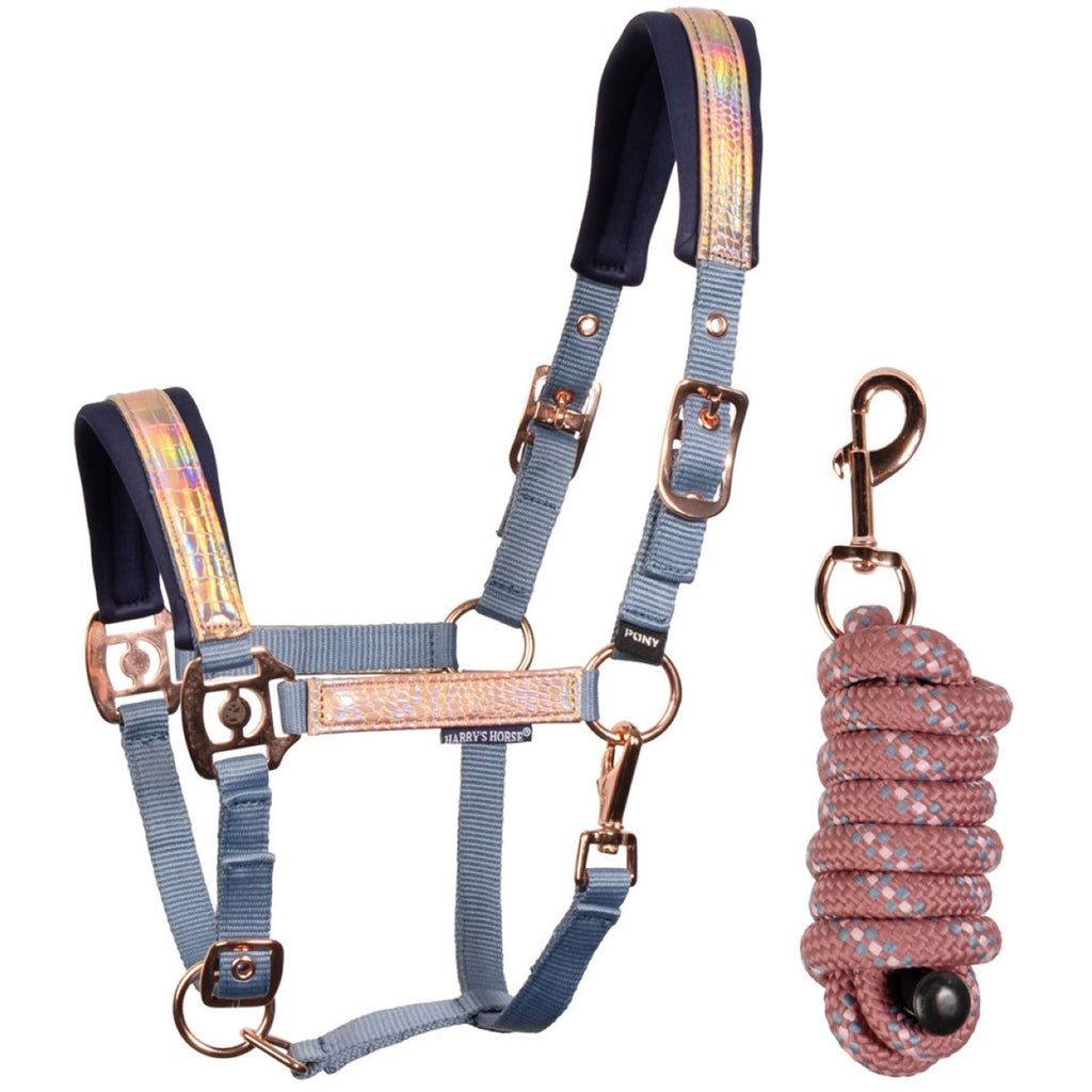 Harry's Horse Set Cavezza Diva Mauvewood Faded-Denim