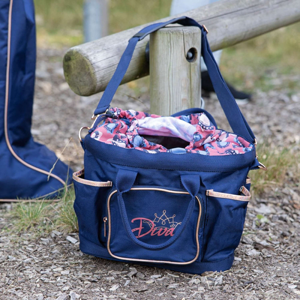 Harry's Horse Borsa per la Toelettatura Diva Mauvewood Collegiate-Blue