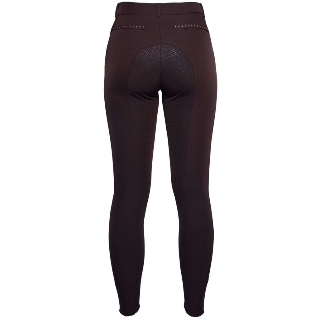HKM Pantaloni da Equitazione Rosegold Glamour Full Grip Marrone/Oro rosa