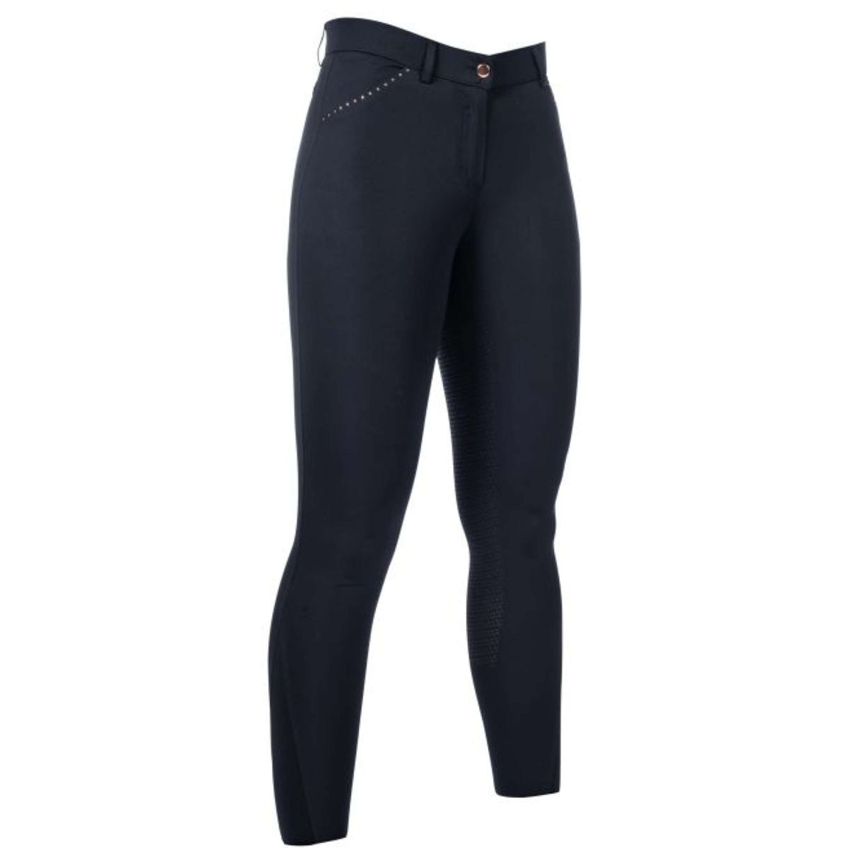 HKM Pantaloni da Equitazione Blu scuro/oro rosa