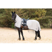 HKM Coperta Antimosche per Esercizio Fringes Argento/Grigio