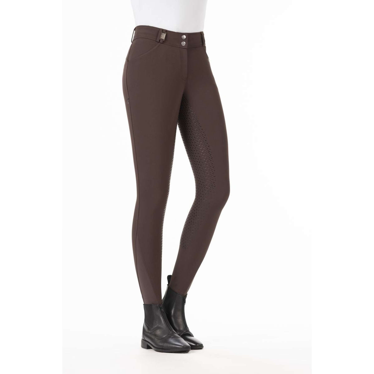 HKM Pantaloni da Equitazione Monaco Crystal Marrone scuro
