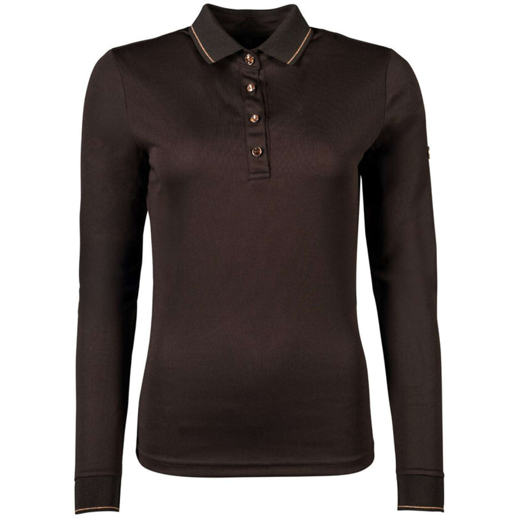 HKM Poloshirt Rosegold Glamour Longsleeve Marrone/Oro rosa
