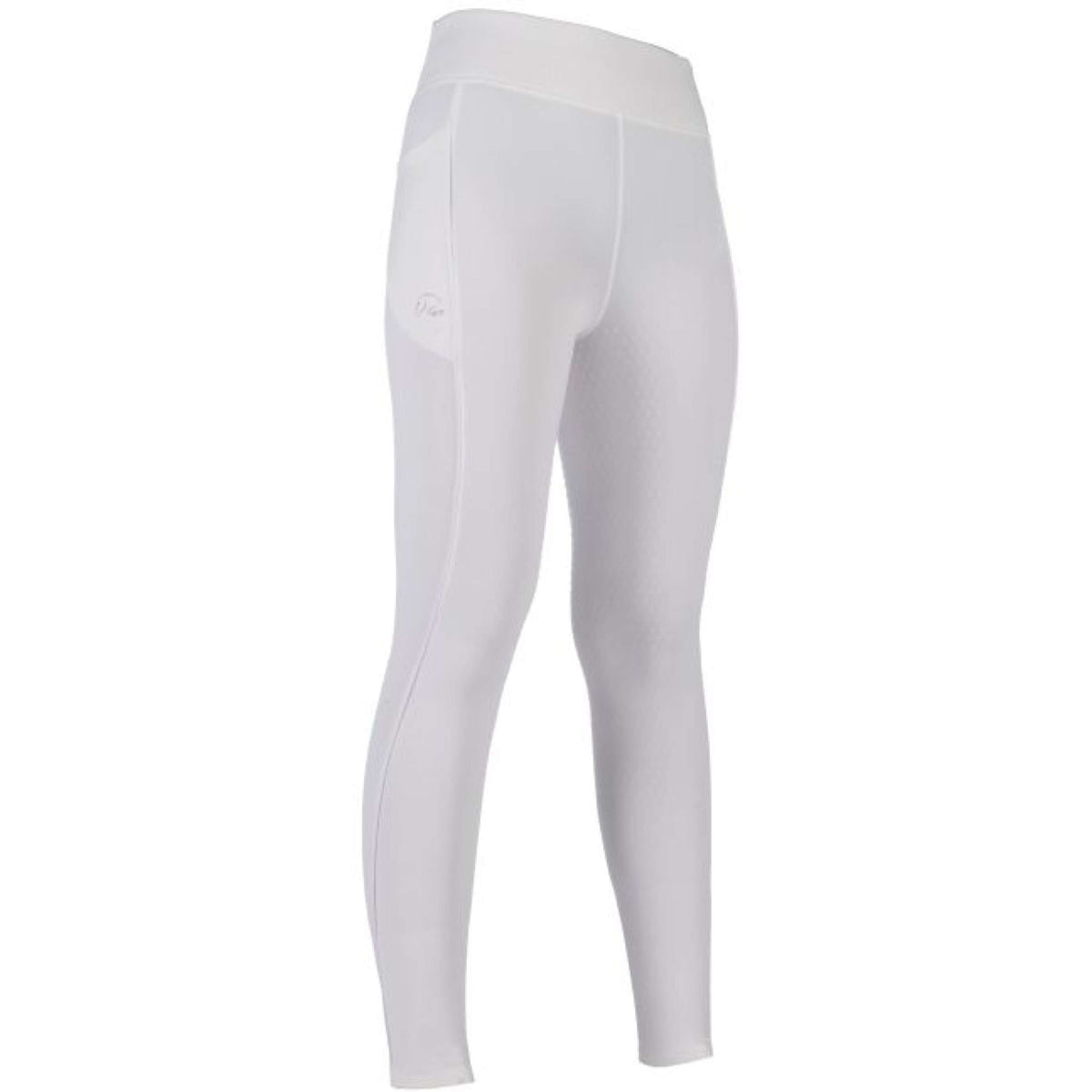 HKM Leggings da Equitazione Alice Kids Full Grip Bianco