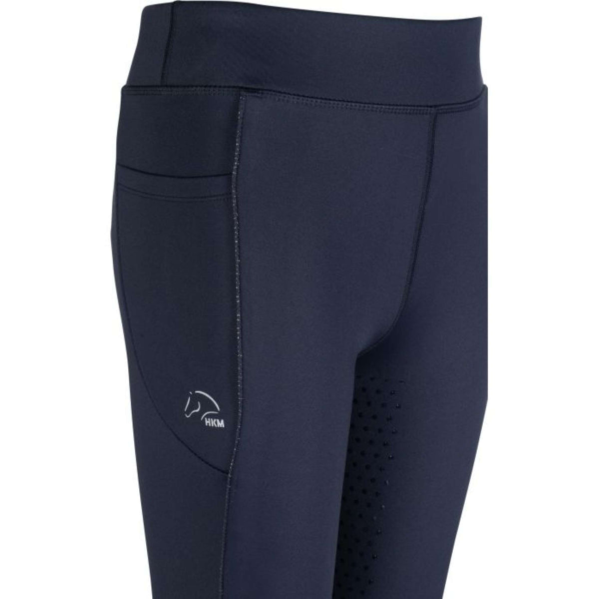 HKM Leggings da Equitazione Alice Kids Full Grip Blu scuro