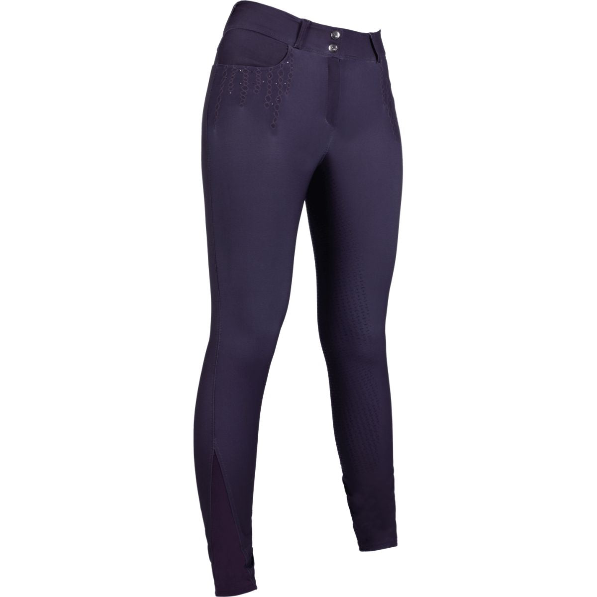 HKM Pantaloni da Equitazione Lavender Bay Full Seat Viola scuro