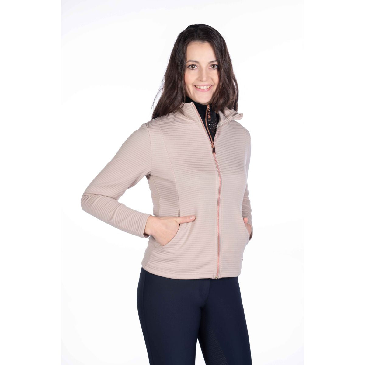 HKM Felpa con cappuccio e zip Yvonne Beige