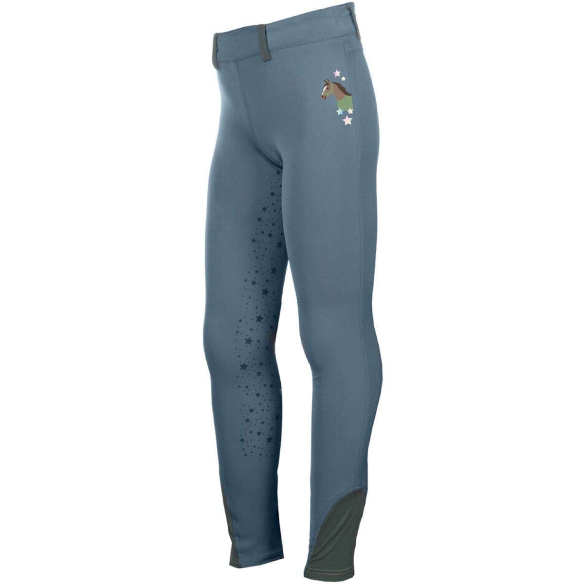 HKM Leggings da Equitazione Pony Dream II Full Grip Blu fumo