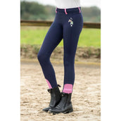 HKM Leggings da Equitazione Pony Dream II Full Grip Blu scuro