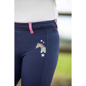 HKM Leggings da Equitazione Pony Dream II Full Grip Blu scuro