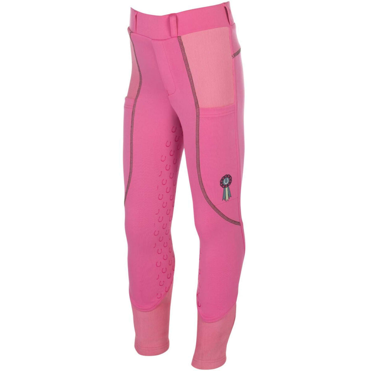 HKM Leggings da Equitazione Claire Full Grip Rosa