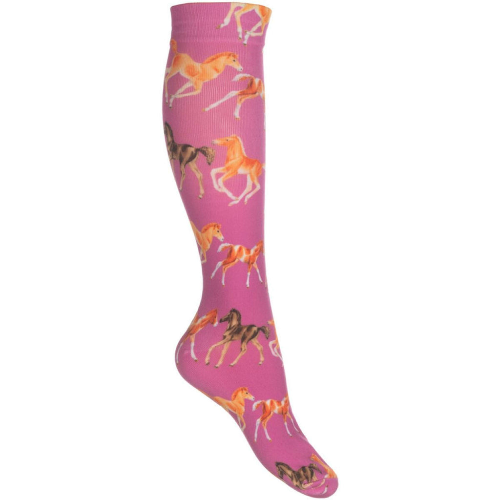 HKM Calze da Equitazione Pony Club Rosa