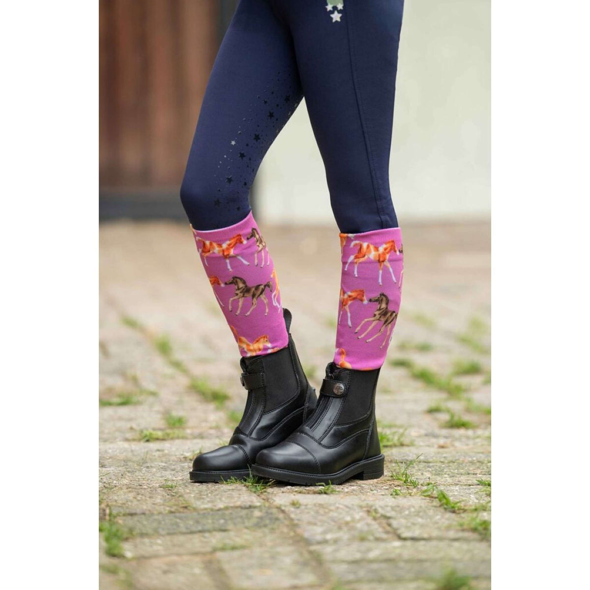 HKM Calze da Equitazione Pony Club Rosa