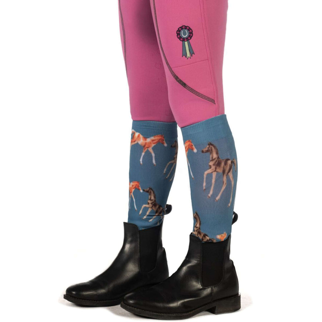 HKM Calze da Equitazione Pony Club Blu fumo