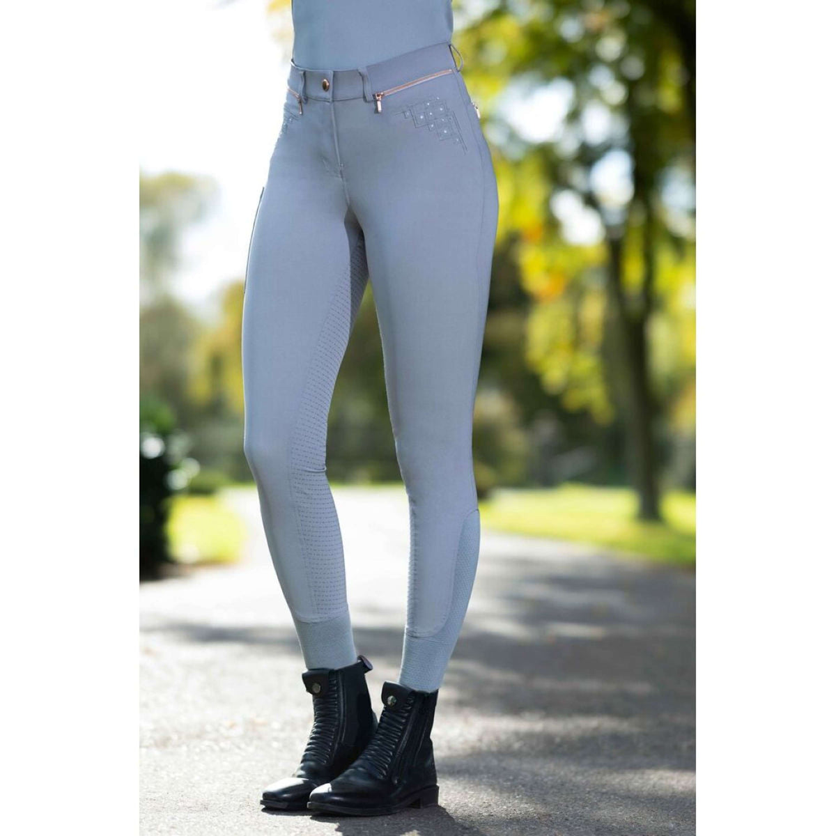 HKM Calzoni Rosegold Sparkle Full Grip Grigio/Oro rosa