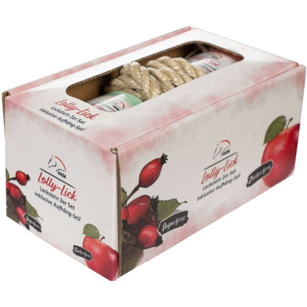 HKM Pietra da Leccare Lolly Lick Set di 2 Rosa canina/mela