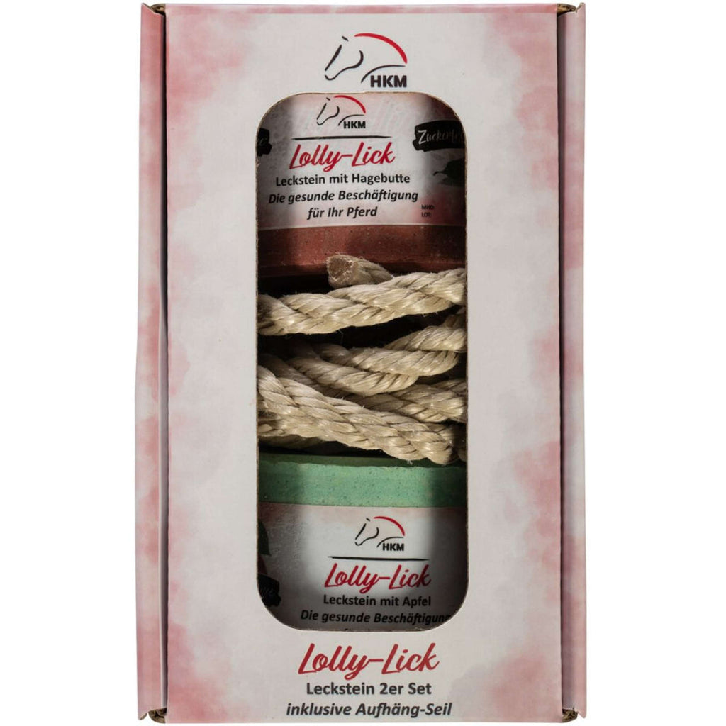 HKM Pietra da Leccare Lolly Lick Set di 2 Rosa canina/mela