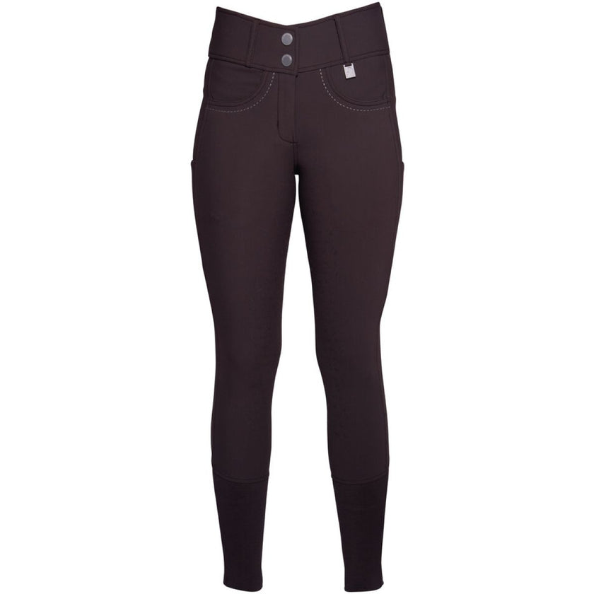 HKM Pantaloni da Equitazione Arezzo Full Grip Marrone scuro
