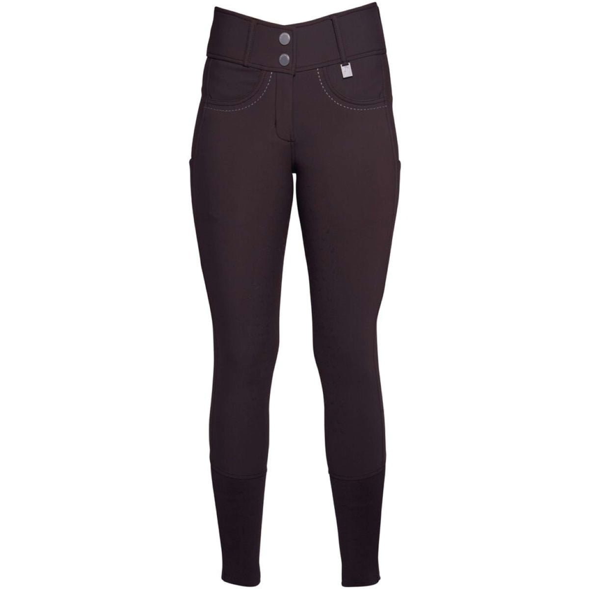 HKM Pantaloni da Equitazione Arezzo Full Grip Marrone scuro