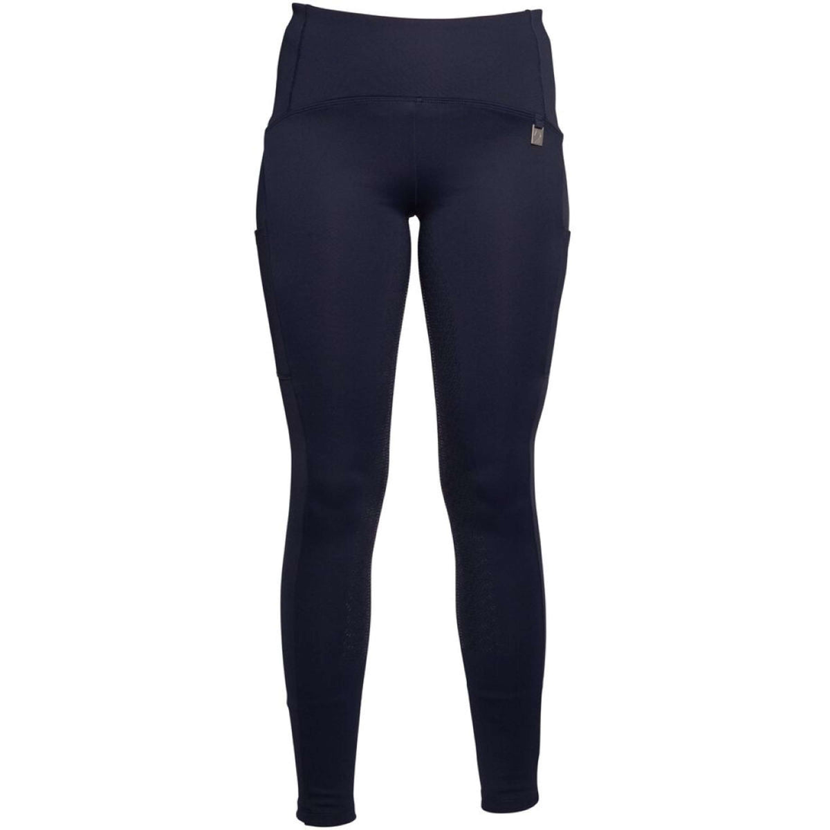 HKM Leggings da Equitazione Arezzo Full Grip Blu scuro