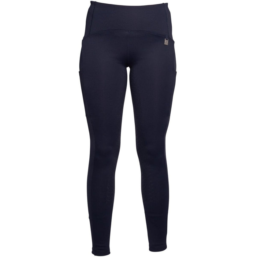 HKM Leggings da Equitazione Arezzo Full Grip Blu scuro