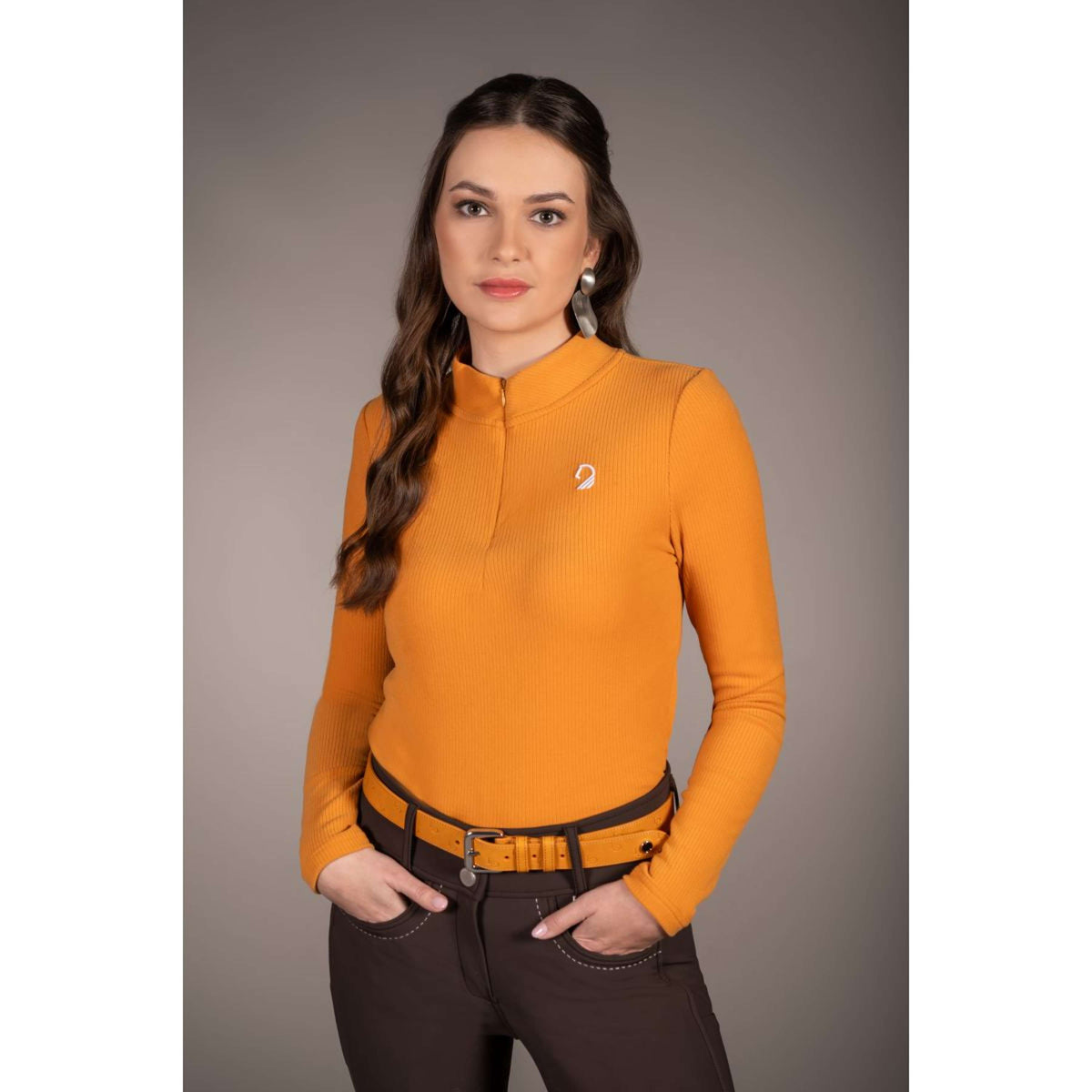 HKM Shirt Arezzo Soft Maniche Lunghe Senape
