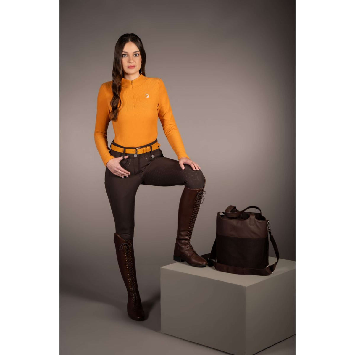 HKM Shirt Arezzo Soft Maniche Lunghe Senape
