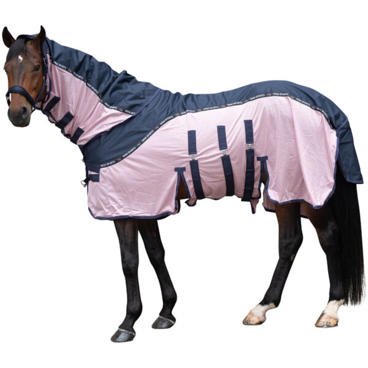 HKM Coperta Antimosche Comfort Rain Blu scuro/rosa