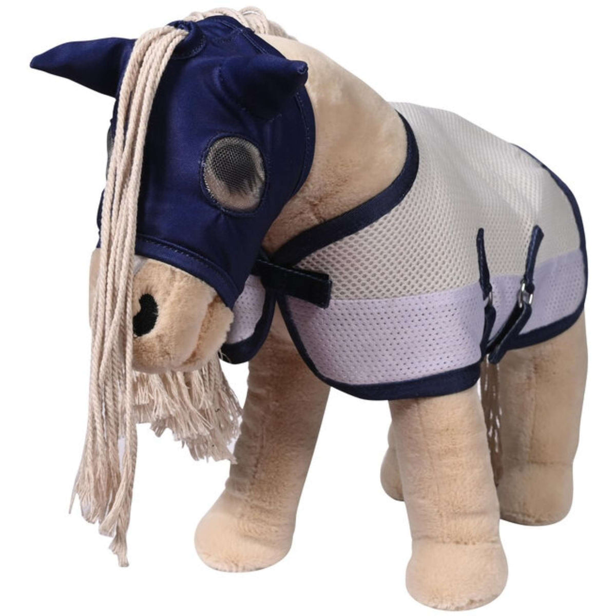 HKM Maschera per Mosche Cuddle Horse Grigio/Blu