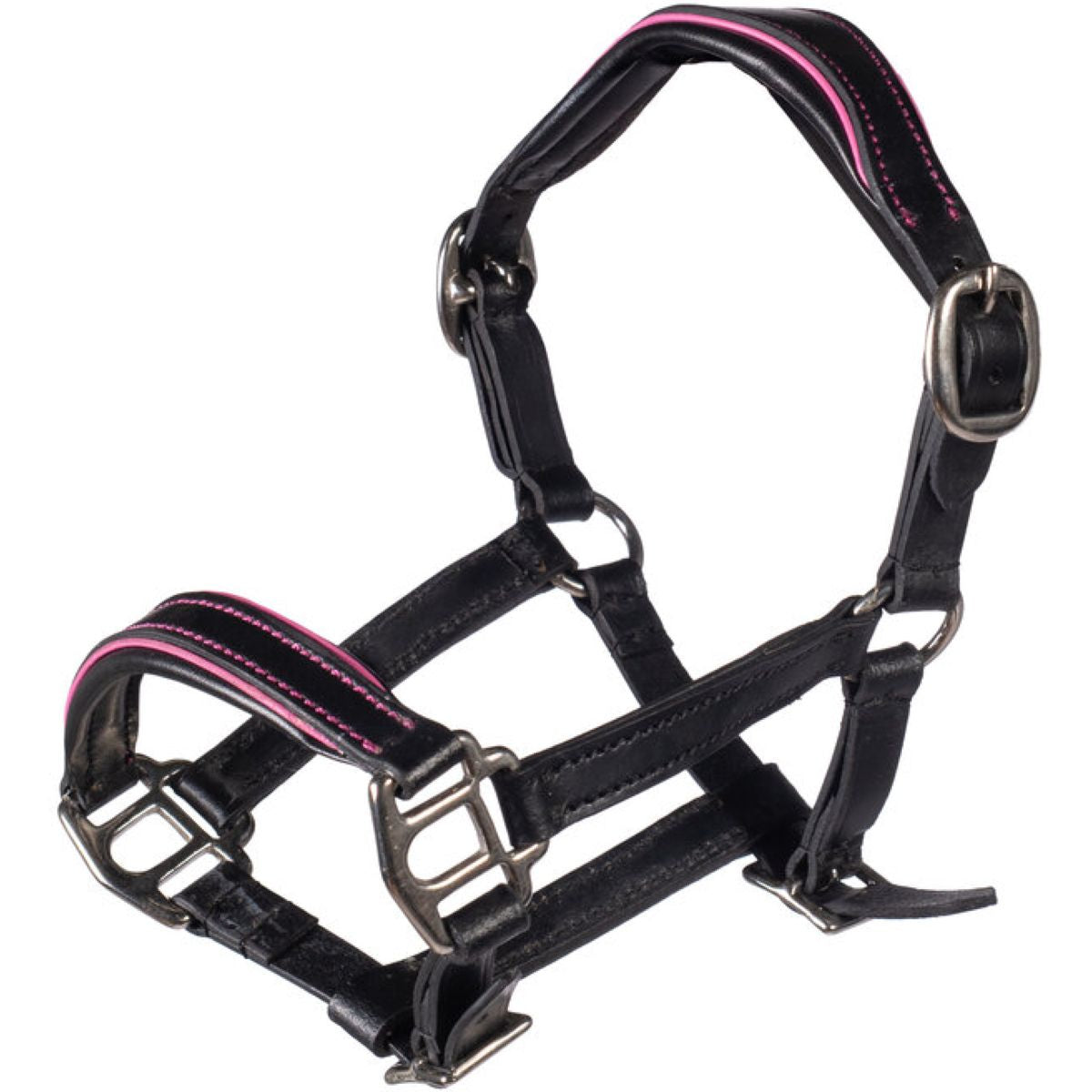 HKM Capezzina in Cuoio Hobby Horsing Nero/Rosa