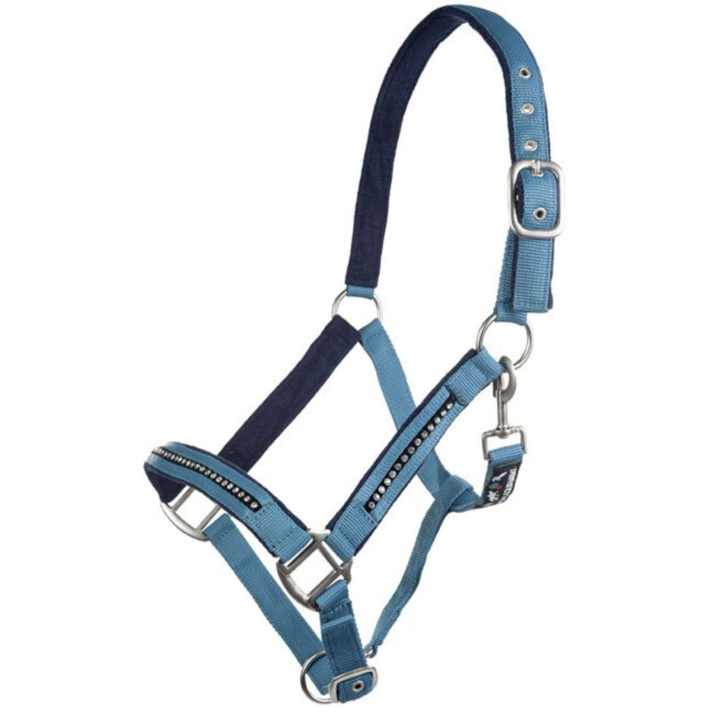 HKM Set Cavezza Crystal Fodera Morbida Benzina/Marina