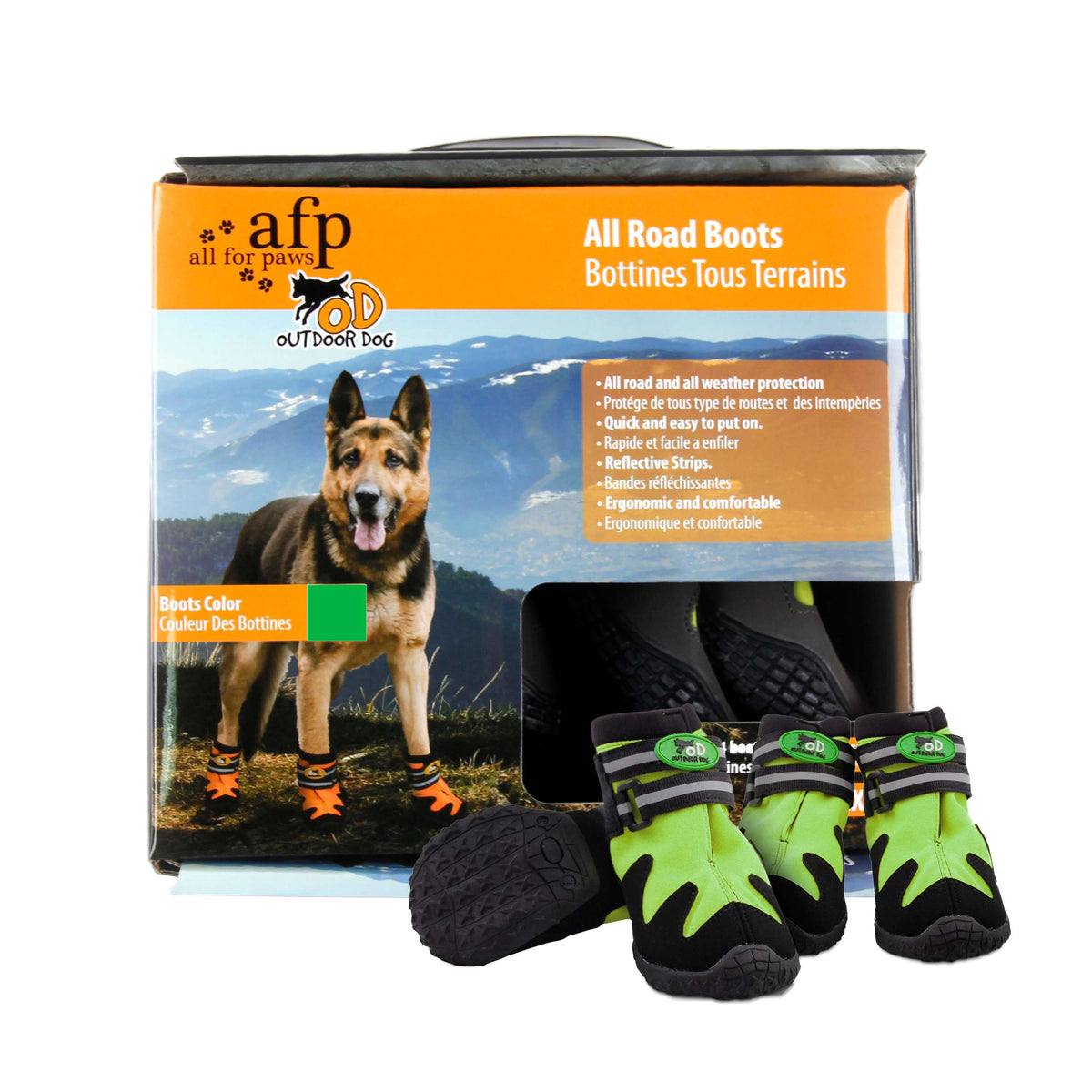 All for Paws Scarpe per cani All Road Verde