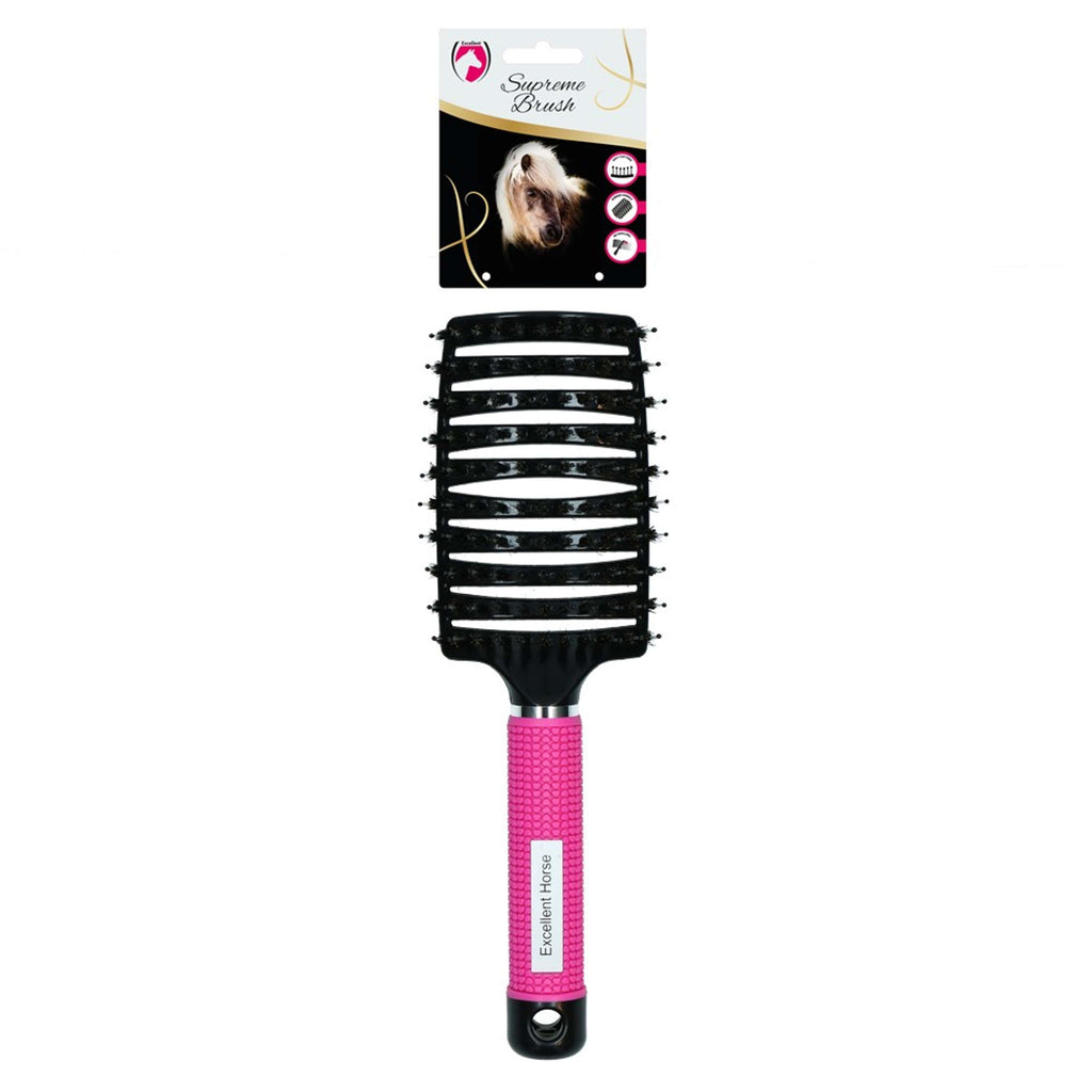Excellent Spazzola per criniera e coda Horse Supreme Rosa/Nero